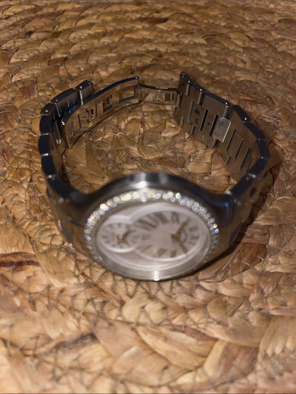 PHILIP STEIN TESLAR WOMANS WATCH 
(One diamond chip missing from band))